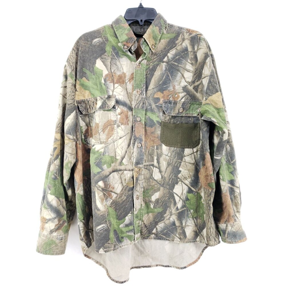 Liberty Men's Size Large Button Front Camouflage Shirt Vintage